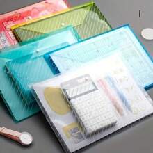 5/10/20 Pcs A4 Transparent File Bag PVC Documents Filing Storage Bag Student Organizer Information Pocket Folders Stationery20,For School Supplies,Back To School - White - View 3