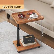 Adjustable Rolling Cart Overbed Bedside Table Laptop Desk Couch Side 360° Rotatable Sofa Tray Table Computer Desk Home Food Tray - màu gỗ - Xem 13
