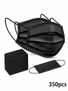 50/100pcs Disposable Masks, Face Masks, 3-Layer Protective Disposable Masks, Filtering Protective Face Shield, Suitable For Adult Men And Women, High Quality, Comfortable And Soft Inner Layer For Easy Breathing, Dustproof And Sun Protection, Thickened - 黑色 - 查看 8