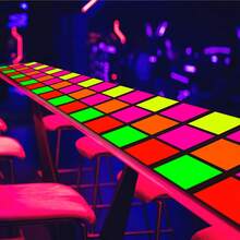 118 X 39 Inch Neon Light Up Dance Floor Glow In The Dark Runner UV Reactive Blacklight Floor Aisle Runner Decor Wall Props For 80s 90s Neon Birthday Party Decorations(Rectangle) - trò chơi nhảy ô vuông - Xem 6