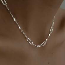 1 pezzo Collana in argento sterling 925 con fermaglio a onda, lama a spruzzo, gioiello ipoallergenico con bagliore scintillante