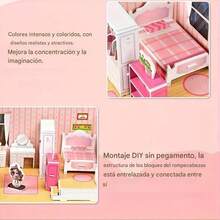 Rompecabezas de cartón de personalidad creativa, habitación de casa de muñecas 3D, sala de rompecabezas de papel, juego de simulación, casa de muñecas de papel.Escenario de producto: entrega aleatoria - Multicolor - Ver 8