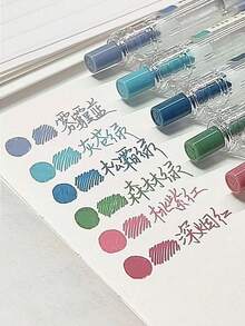 Languo A Set Of 9-Color Large-Capacity Colored Gel Pens, Multi-Color Non-Transparent Doodle Pens, Simple And Cute Ins Style Morandi Color Multi-Color Candy Color Planner Pens, Student Art Character Comic Drawing Note-Taking Colored Pens,For School Supplies,Back To School