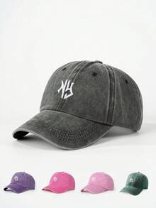 1pc Men's Embroidered NY Baseball Cap, Adjustable Casual Outdoor Sun Protection Hat Suitable For Spring/Autumn Travel & Beach, Y2K Style For Young Men - Embroidery - View 16