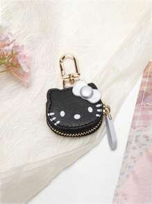 Sanrio 可爱卡通 Hello Kitty 钥匙扣，优质 PU 皮革包袋饰品，3D 蝴蝶结，适合女士的可爱礼物，生日圣诞派对礼物，适用于钱包、配件收纳车内配件 Goth Y2k