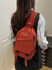 4 件装百搭女士单肩包，多功能斜挎包，双向背包，简约前袋，适合外出、旅行、购物、上学