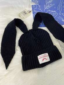 1pc Y2K Style Knitted Hat With Rabbit Ears, Suitable For Street, Party, Autumn/Winter Outdoor, Warm And Windproof Autumn Accessories - Knitted Hat - View 11