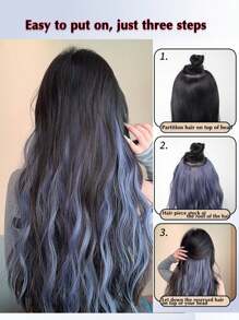 4片/套 多色卷发接发 - 蓬松预卷合成发片，打造自然波浪发型，适合节日、圣诞派对和日常妆容（10多种颜色，1片/包） - 彩色 - 查看 9