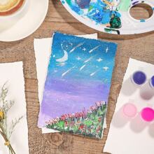 25 Sheets Watercolor Paper, 300 GSM Deckled Edge Paper Rough/Textured Handmade Paper Cotton Paper For Watercolors, Wedding Invitations, Cards, Crafts