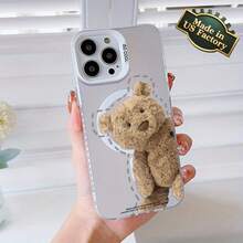 Bear Doll Pattern Phone Case For IPhone 16 Men 16 Creativity 12 Phone Cases 16PRO Premium 15PRO Magnetic Wireless Charging Case 14PROMAX Women 16PLUS Cute 14PRO Thickened TPU 13PRO Aesthetic 15 Unique 12PROMAX Shockproof And Anti-Fall 12PRO/11PRO/15PROMAX/13PROMAX/11PROMAX/16PROMAX/13/14/15PLUS/14PLUS - Blue - View 1
