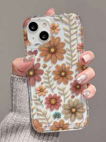 1 funda de teléfono de moda no incluye cordón ni soporte. 1 funda de teléfono suave, mate, a prueba de golpes, de TPU, con diseño floral colorido y personalizado en 2D, de cobertura total, compatible con 17 16 15 14 13 12 11 Pro, Series. - Multicolor - Ver 5