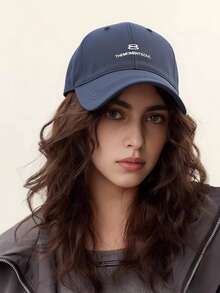 1 pezzo Cappellino da baseball stile classico con ricamo del numero "8" e scritta "THE MOMENT SOUL", design elegante, regolabile, adatto per uomo e donna, perfetto per uso quotidiano, attività all'aperto e protezione estiva