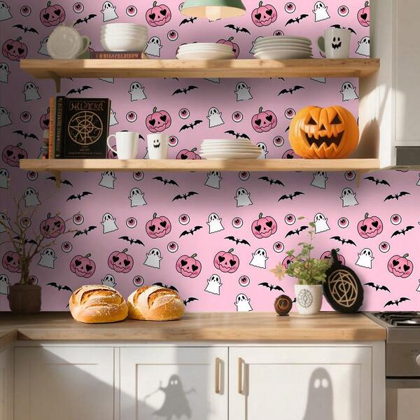 10/20/30/40 Piezas de Pegatinas de Azulejos con Diseño Lindo de Fantasma para Halloween, Set Multipieza, Material PVC Autoadhesivo, Adecuado para Decoración de Pared, Decoración del Hogar, Decoración de Habitación de Niñas, Decoración de Fiesta de Halloween y talla grande, Disponible para Múltiples Escenarios de Decoración de Otoño