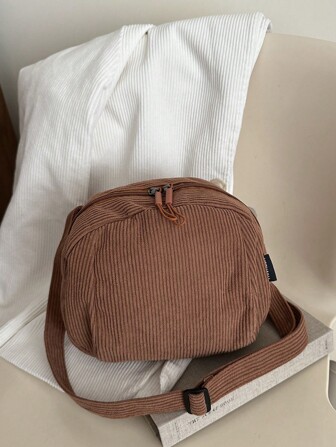 Sac à bandoulière/sac à bandoulière multi-poches mini en velours côtelé, portable, mode décontractée polyvalente, convient pour un usage quotidien des femmes