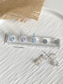 Soporte para práctica de arte de uñas con punta larga de acrílico y cristales, decoración de uñas vintage de flores de resina y cristal, uso en casa y salón, adecuado para madres, hermanas, esposas, amantes, bodas