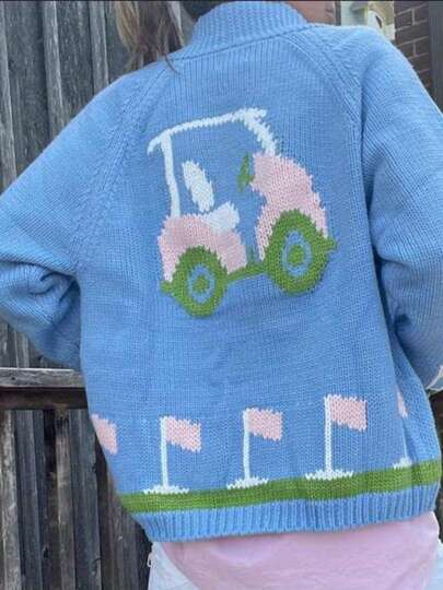 Women' S Floral Print Button Crochet Cardigan. Fall Winter Long Sleeve Knit Sweater Cute Long Sleeve Open Front Cozy Wrap Top