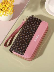 Classic Wallet, Large Capacity Clutch Wallet With Zipper, Card Clip With 8 Slots And Multiple Compartments, Elegant Hand Clutch - 深粉 - 查看 2