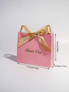 10 件奢华“指甲花日”深绿色礼盒，配金色缎带蝴蝶结和铝箔文字，非常适合婚礼回礼、巧克力、珠宝和小礼物、圣诞节情人节 - Henna Day盒 - 查看 8