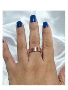conjunto pulseira fina luxo + anel ajustável cobre puro 100% artesanal - Vermelho - Visão 3
