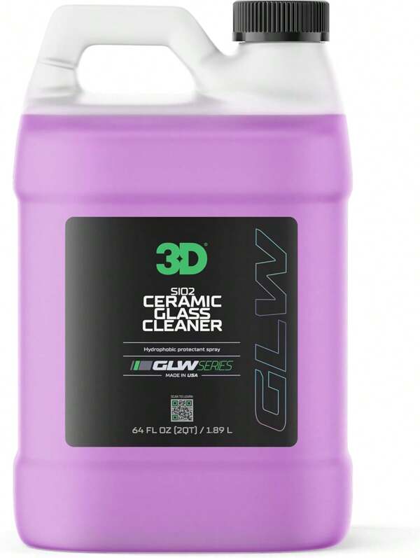 3D SiO2 Ceramic Glass Cleaner, GLW Series | Water &Amp; Rain Repellent | All-Weather Protective Ceramic Glass Cleaner | Safe For Tinted, Non-Tinted Windows &Amp; Mirrors | DIY Car Detailing | 16 Oz