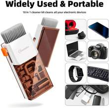 Laptop Screen Keyboard Cleaner Kit, All In 1 Electronics Cleaning Tool For MacBook IPad  Pro Cell Phone, Brush Tool For Tablet, Computer, PC Monitor,TV Camera Lens With Patent, Brown,9600828 - Brown - View 10