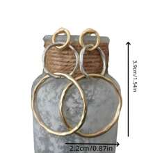 1pc Vintage Hollow Round Design Dangle Earrings Retro Bohemian Style Gold Plated Jewelry Women Gift, Suitable For Beach Holiday Party Bohemian Style, Suitable For Daily, Leisure, Party, Commuter, Vacation, Matching Clothing.