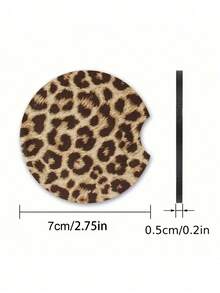 4pcs Car Cup Coaster,Leopard Pattern,Universal Non-Slip Cup Holders Embedded In Ornaments Coaster, Car Interior Accessories(Including Several Colors) - Multicolor - View 6