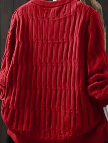 Cardigan casual unicolore grande taille, automne/hiver