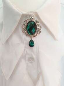 1pc Versatile European And American Style Brooch Pin - Golden Alloy Flower Design With Simulated Gemstone Chain Tassel, Can Be Used As A Brooch Or As A Tie Pin For Neckline Decoration,School - Multicolor - View 31