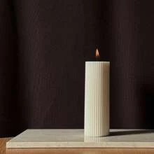 5-20 厘米罗纹大豆蜡柱状蜡烛 - 现代白色棉芯装饰，适合婚礼、水疗中心、教堂和家庭 - 非常适合送给最好的朋友和女士的礼物、卧室装饰、家居装饰