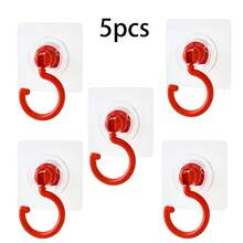 1/3/5 Mehrfarbige drehbare Küchenhaken - Einfach zu installieren, ohne Bohren erforderlich, selbstklebende Haken für Küche und Badezimmer Aufbewahrung/Hängepflanzen/Laternen/Windspiele, praktische moderne Heimdekorationshaken - Verschiedenfarbig - Übersicht 23