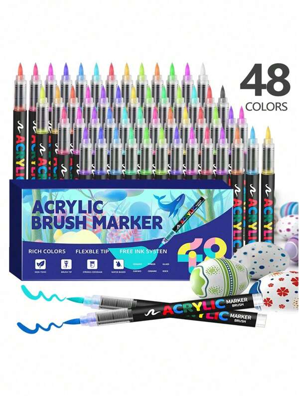 168 Stücke/120 Stücke/72 Stücke/60 Stücke/48 Stücke/36 Stücke/24 Stücke/12 Stücke Farbspitzen Acryl Markerstifte, wasserfeste Zeichenstifte, Marker, 5mm-1mm, beschreibbar auf Stein, Glas, Holz, Leinwand, Metall, vielfältige Objekte, zum Malen, Färben, Markieren, 72 Farben wählbar, sehr leuchtende Farben und Gestaltung von Festtagsmalereien, Rückkehr zur Schule