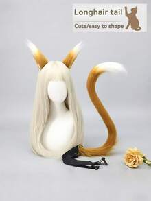 2pcs Cat Ear & Tail Decoration Props For Cosplay, Party Costume, Photography - Multicolor - View 2