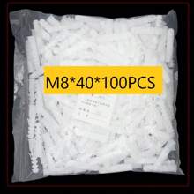 100pcs/Pack Plastic Expansion Tube 6*30 8*40 Expansion Screws Hardware Accessories Expansion Plug Rivet Nail Rubber Stopper