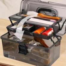 三层储物盒，美术用品工具箱，应急储物箱，用于学校用品，返校