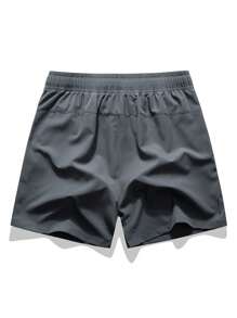 Pantalones cortos deportivos para hombres, de verano, de seda de hielo, transpirables y de secado rápido, para correr por la mañana, hacer footing, entrenamiento, con cordón, tipo bermuda