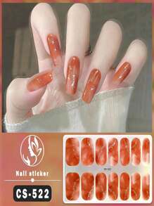 1pc No-Bake Marble Pattern Glitter Nail Stickers, Waterproof Peel-Off Nail Art Stickers, Full Nail Wrap, Women's Nail Art, Self-Adhesive Nail Stickers, Minimalist & Fashionable, Easy To Use, Suitable For Holiday Decoration, Party Decoration, Stage Decoration, Daily Decoration, Holiday Gifts, Birthday Gifts, A Perfect Gift For Loved Ones