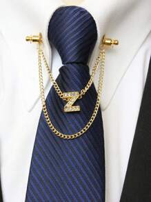A-Z 26 Letter Collar Stays, Suit Collar Accessories, Formal Collar Stays, Collar Chain, Tie Chain, Men's Fashion Jewelry