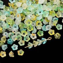 2000 件亚克力铃兰花珠，5.5x6 毫米彩色帽，适用于珠宝制作、手工工艺品用品、珠饰工艺|花卉珠饰设计|亚克力花珠 - 彩色 - 查看 5
