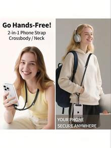 可调节防丢手机挂绳，可拆卸挂绳，适合户外旅行运动配件 - 彩色 - 查看 2