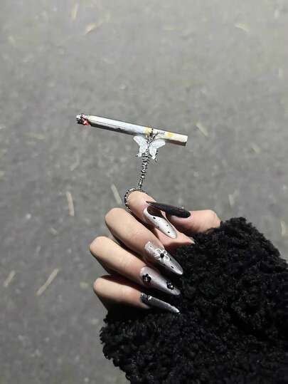 1个/2个装奢华时尚蝴蝶烟嘴，可调节开口珠宝烟盒，优雅吸烟配件，适合吸烟者，理想的圣诞礼物