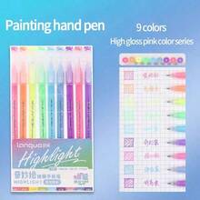 Bộ 9 bút bi Morandi màu, thân trong suốt, mực gel nhiều màu, ngòi 0.6mm, bút chấm, thích hợp để vẽ, tô màu, dùng làm văn phòng phẩm, quà tặng đồ dùng học tập cho học sinh. - Hồng - Xem 17