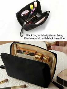 1pc Black Lipstick Jewelry Portable Splash-Proof Travel Makeup Pouch, Black Or Beige Lining Randomly Shipped, Korean Style Lipstick Bag For Women, Large Capacity Waterproof Cosmetic Bag, Compact Minimalist Makeup Bag For Travel Bag,Room Decor, Bags,Makeup Bag,Vanity,Travel,Make Up Bag,Travel Essentials,Organizer,Storage,Travel Essential,Makeup Organizer,Makeup Bags,Make Up Organizer,Organiser,Toiletry Bag,Desk Organiser,Cosmetic Bag,Makeup Pouch,Make Up Organize,Vanity Accessories,Make Up Pouch,Make Up Bags,Makeup Bag,Make Up Bag,Makeup Bags,Cosmetic Bag,Makeup Organiser,Travel,Makeup Pouch,Bag,Vanity,Make Up Pouch,Travel Essentials,Pouch Bag,Make Up Bags,Bags,Travel Essential,Vanity Accessories,Small Makeup Bag,Makeup Pouch,Cosmetic Bag,Travel Essential,Large Capacity,Large Makeup Bag