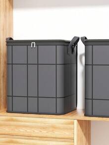 1pc Gray Clothes Storage Bag, Quilt Storage Bag, Foldable Large Capacity Storage Bag, Toy Storage Bag, Soft Cloth Storage Box, Summer And Autumn Clothing Storage Box, Suitable For Family Dormitory Storage And Organization, Wardrobe Storage Decoration