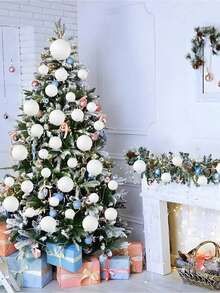 18 Stücke 4/6/8cm weiße Schaumstoff Weihnachtskugeln, DIY Basteln, Feiertage/Neujahr/Hochzeitsparty Dekoration, Weihnachtsbaum Dekorationen Heim Dekoration Weihnachtsdekorationen Raumdekoration Winterweihnachtsdekorationen Heim Weihnachtsgeschenke Weihnachtsdekoration - Verschiedenfarbig - Übersicht 8