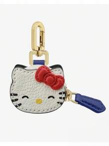 Sanrio 可爱卡通 Hello Kitty 钥匙扣，优质 PU 皮革包袋饰品，3D 蝴蝶结，适合女士的可爱礼物，生日圣诞派对礼物，适用于钱包、配件收纳车内配件 Goth Y2k