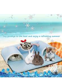 清凉夏日宠物游乐场，多功能猫咪隧道，适合兔子、仓鼠、小型犬和中型猫的玩具，四季宠物垫 - 彩色 - 查看 5