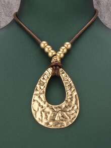 1 chiếc vòng cổ kim loại xoắn tròn vàng tối giản, vòng cổ xích phóng đại thời trang dành cho cả nam và nữ, thích hợp làm quà tặng cho bạn trai/bạn gái - Ngắn - Xem 21