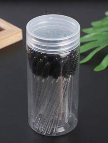 100pcs Disposable Mascara Wands, Professional Eye Makeup - Pink & Black Nylon Bristles, Slim Handle Lash & Brow Brush, For Eyelash Extensions, Lash Extension Tools, Mascara Wand Replacement Brushes, Fashionable Design, Durable Structure - Black - View 15