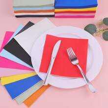 24 片装鸡尾酒餐巾 2 层甜点餐巾折叠 6.5 X 6.5 英寸一次性餐巾适用于晚宴婚礼生日派对新娘周年纪念招待会活动，适合婚礼、新年派对、节日派对（有多种颜色可供选择）